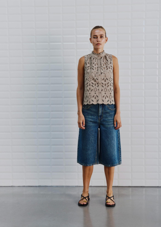 WBLGALA BLUE HW DENIM BERMUDA