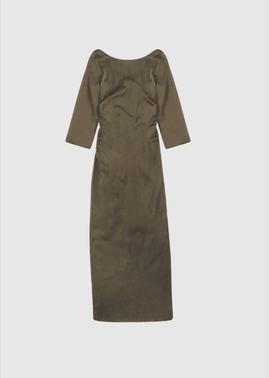 WBLDAGMAR SATEEN LS MAXI DRESS