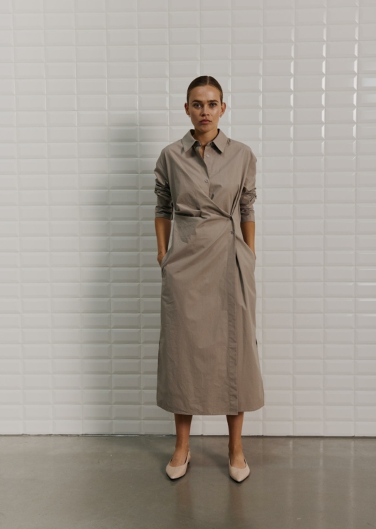 WBLMESA LS MIDI DRESS