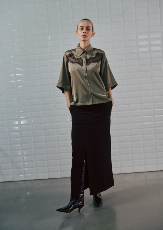 WBLLUNA SATEEN HS LACE SHIRT