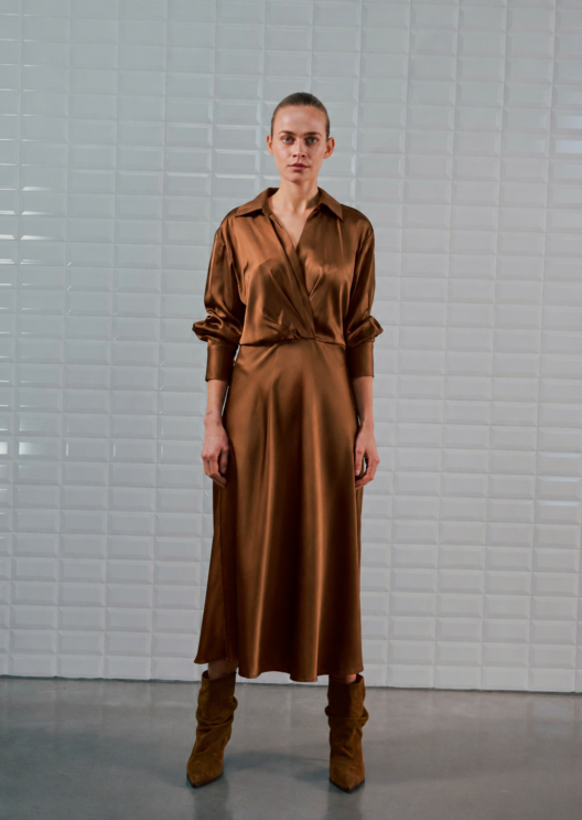 WBLLUNA SATEEN MIDI DRESS