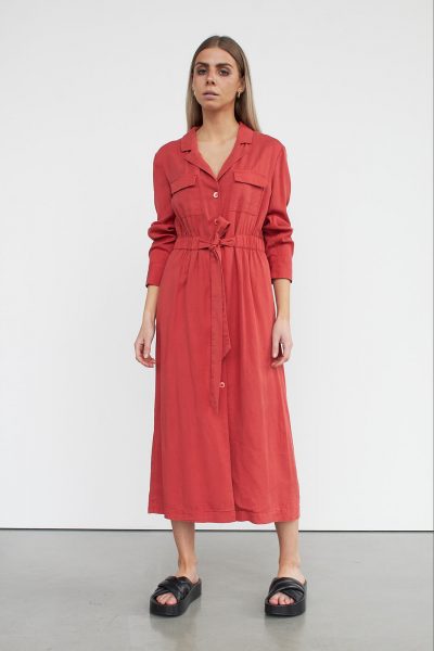 WBLGRAPE LS TENCEL DRESS