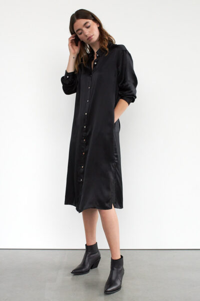 WBLDREW PORTO SILK SHIRT DRESS