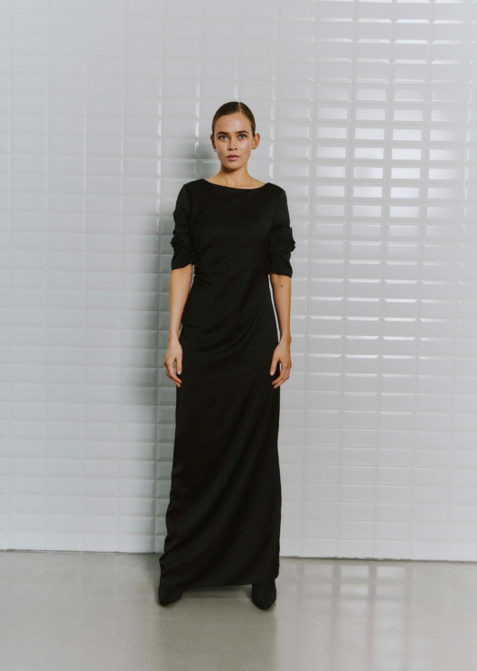 WBLDAGMAR SATEEN LS MAXI DRESS