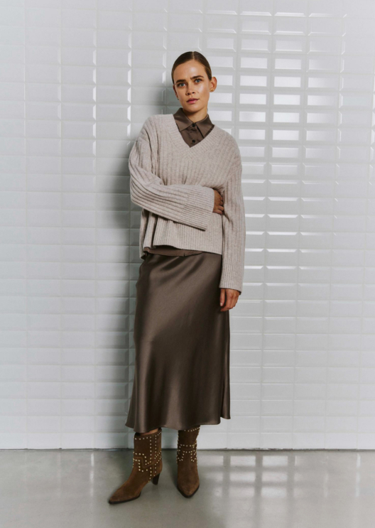 WBLDAGMAR SATEEN MIDI SKIRT