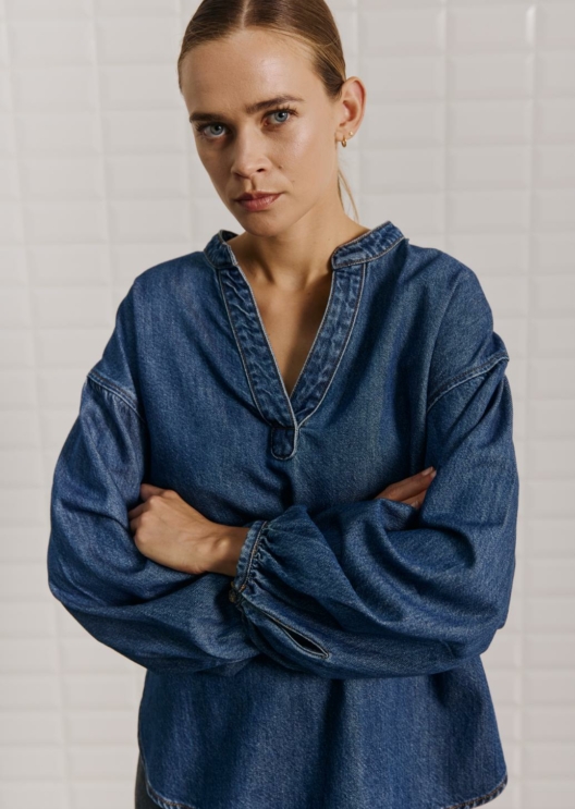 WBLPENELOPE DENIM TUNIC SHIRT