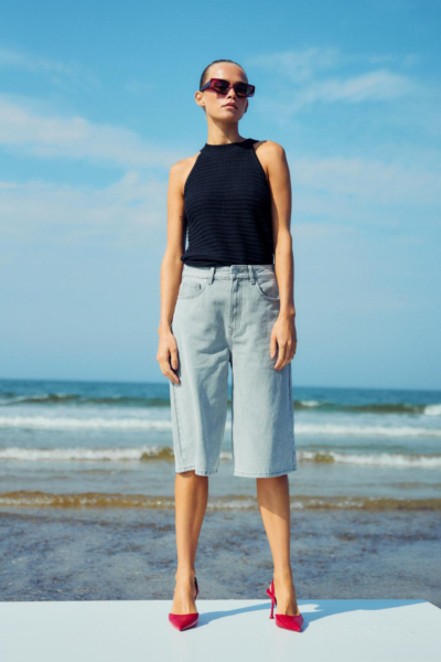 WBLGALA GREY DENIM BERMUDA