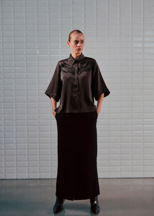 WBLLUNA SATEEN HS LACE SHIRT