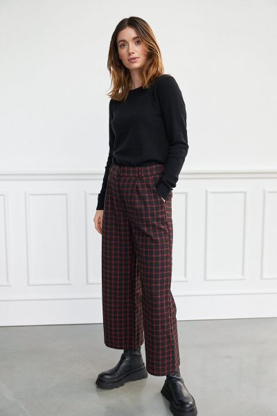 WBLFOX GRID CHECK WIDE PANT