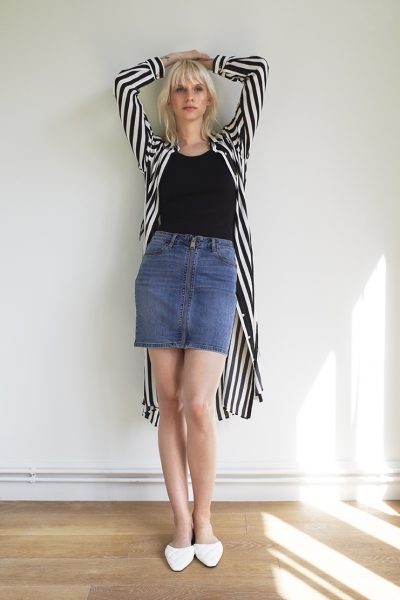 WBLBELLA HEART ZIP SKIRT DNM