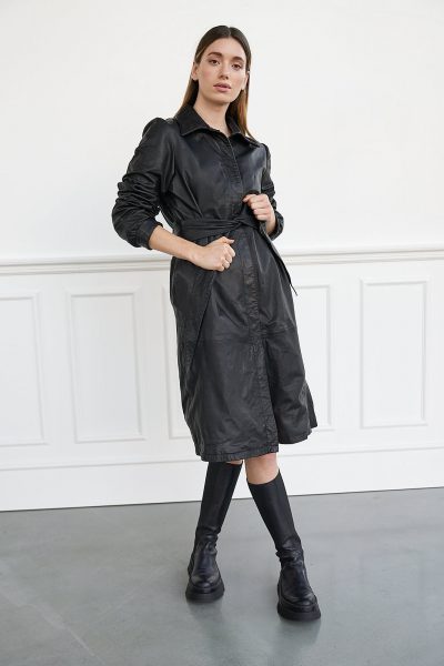 WBLLEONA LEATHER LS DRESS