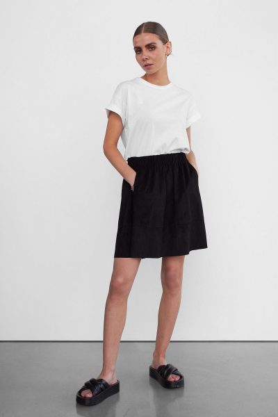 WBLMEMORY FAUX SUEDE SKIRT