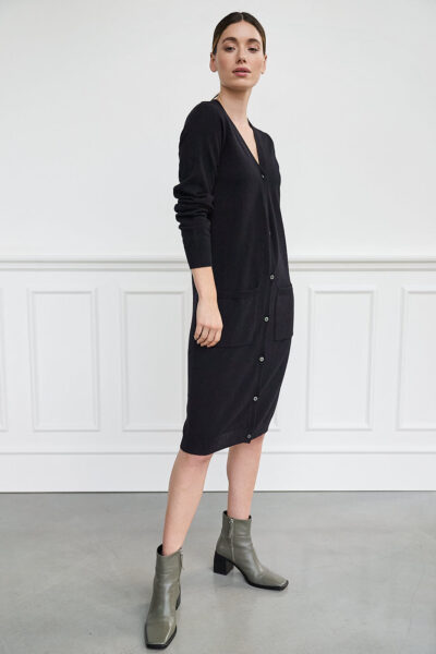 WBLPEARL LNG CASHMERE CARDIGAN