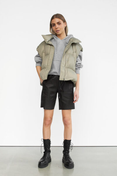 WBLSUE LEATHER TRACK SHORTS