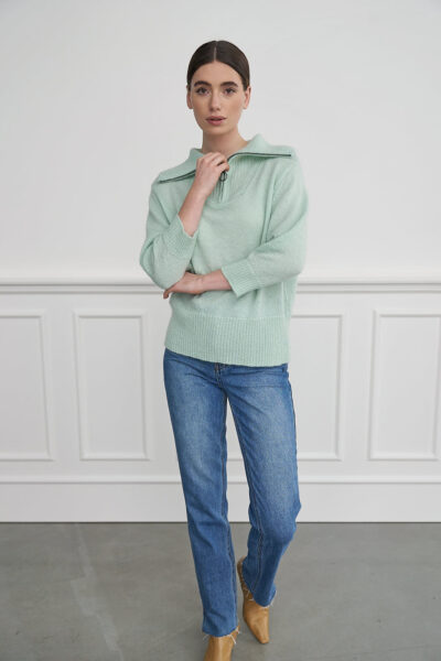 WBLZIVA MOHAIR ZIP PULLOVER