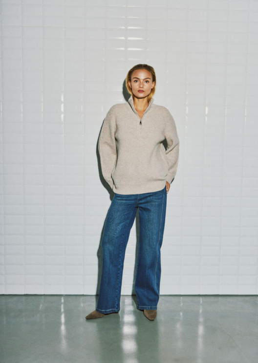 WBLIZA LS RIB ZIP PULLOVER