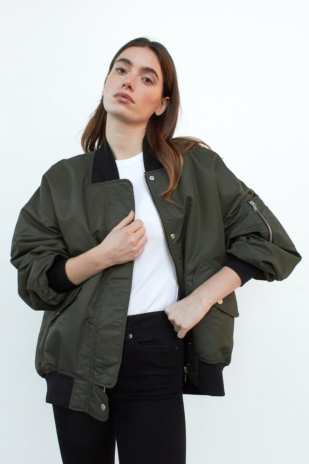 khaki jacket bomber