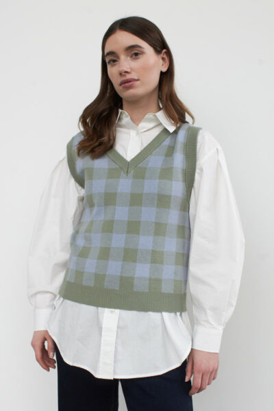 WBLVERA CHECKERED KNIT VEST