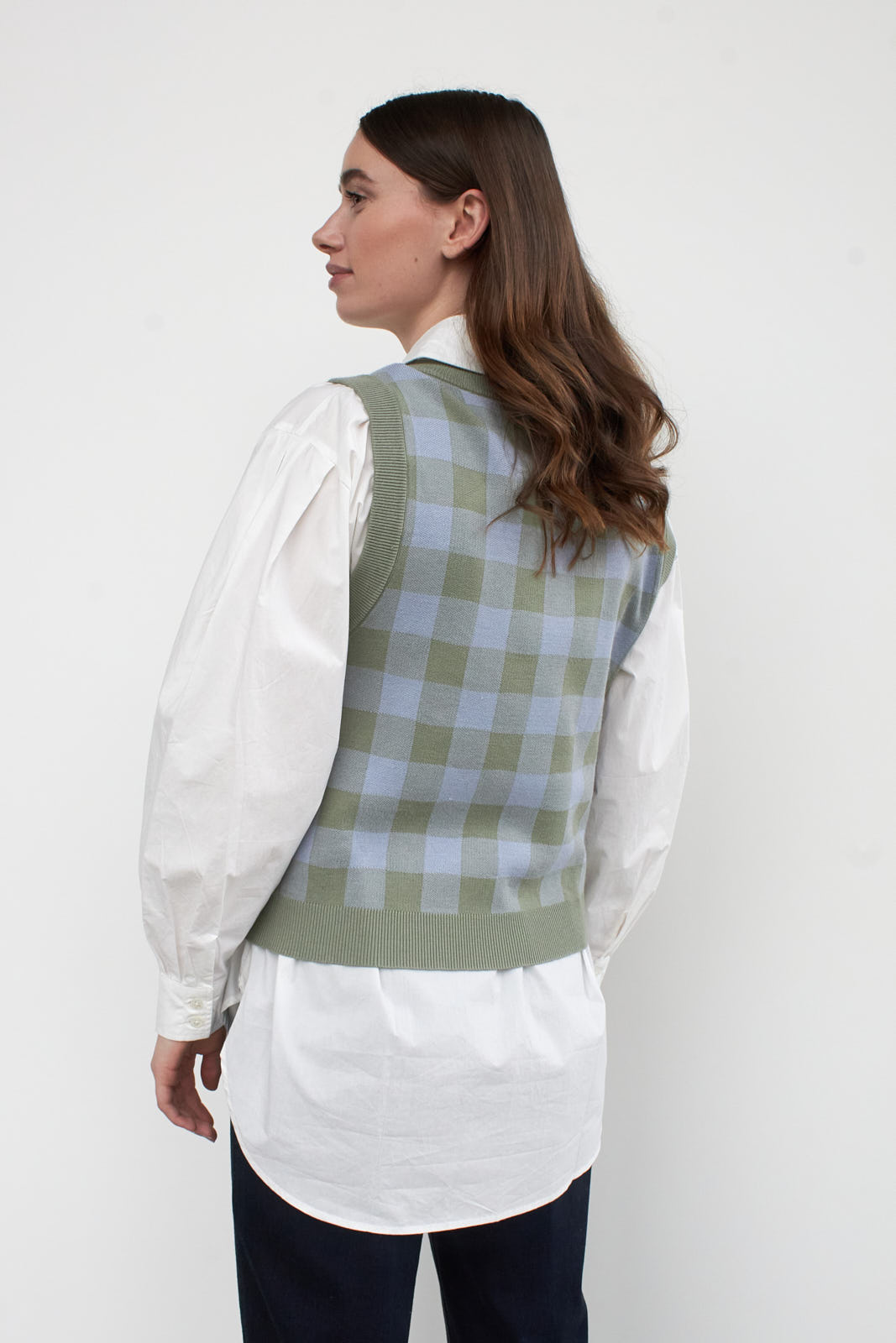 porterna - Hidden Check Sweater Vest - Codibook.