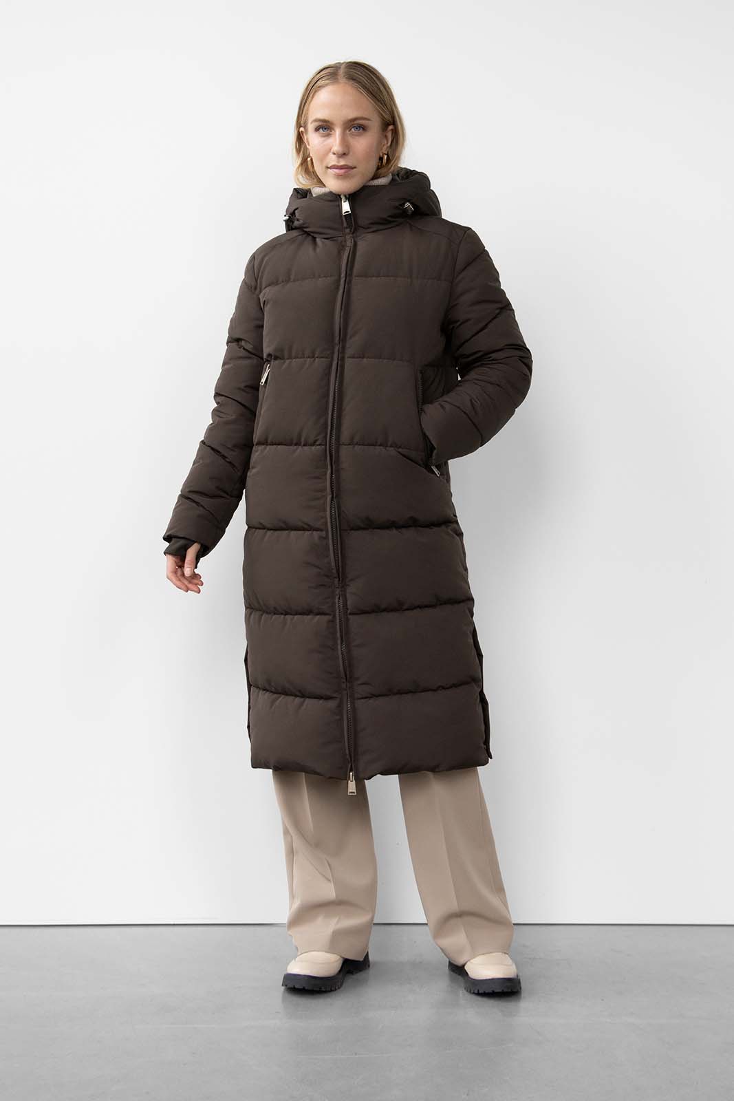 Fashion Women Slim Long Puffer Jacket Down Hooded Warm Winter Ankle Snow  Coats L