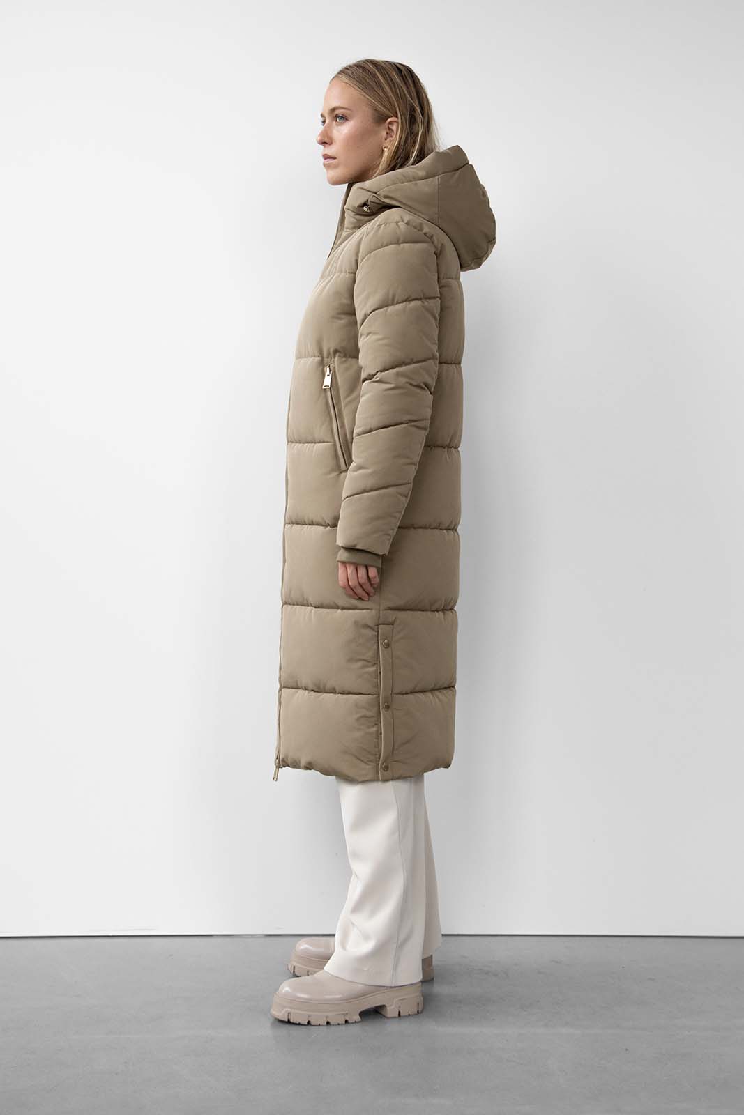 Long, puffer coat, women