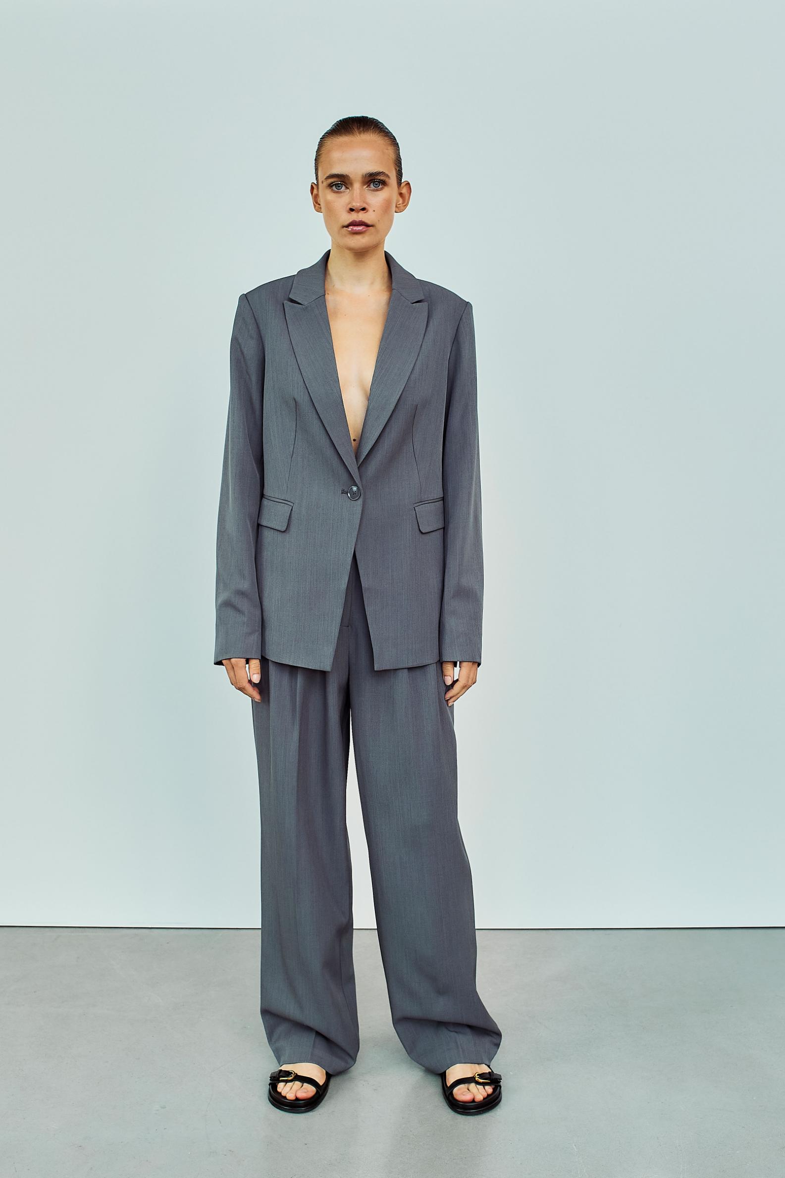 Wblelinore_Tailored_Blazer_High_Waist_Pant_Dark_Grey_Melange1