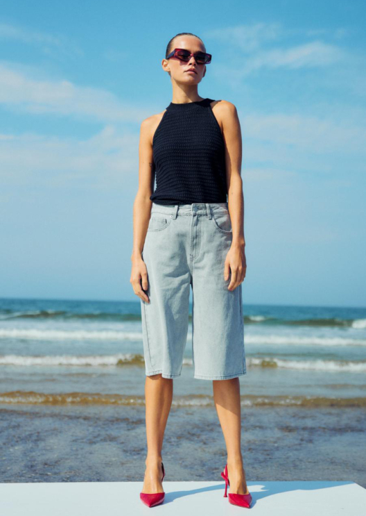 WBLGALA GREY DENIM BERMUDA