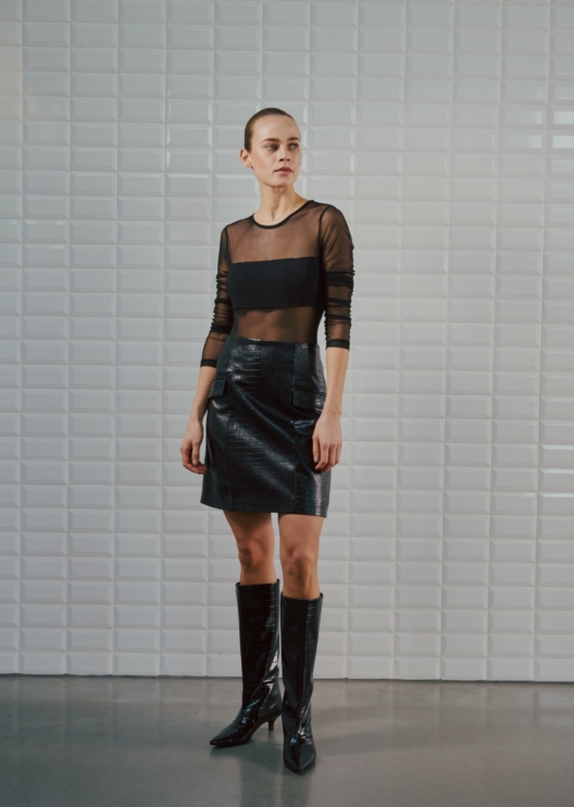 WBLLIZZO VEGAN PENCIL SKIRT