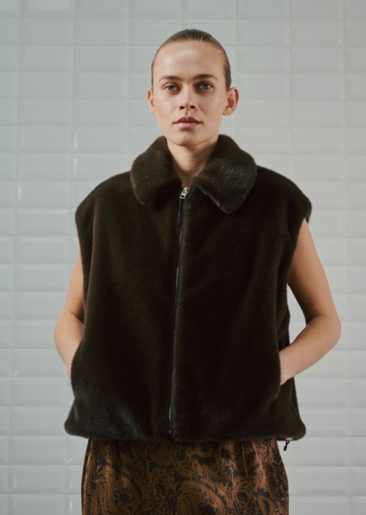 WBLNOHR FAUX FUR WAISTCOAT